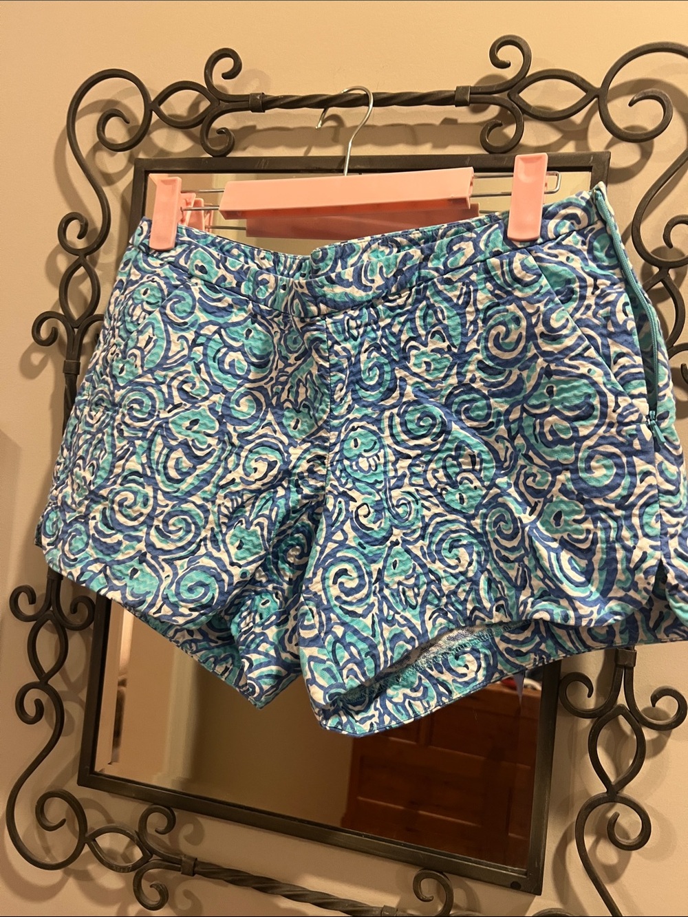 Lilly Pulitzer Blue & Aqua Swirl Print Adie Shorts